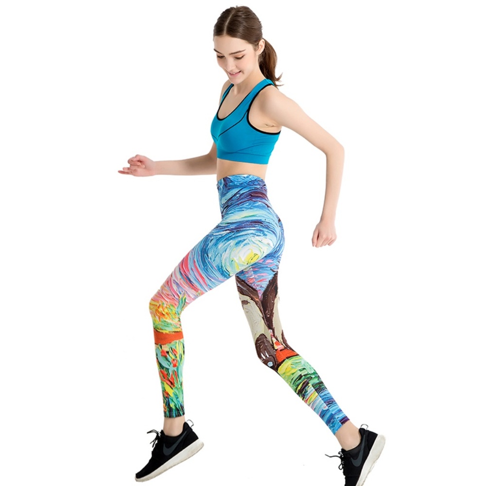 Totoro Print Leggins Push Up Fitness Sexy Cartoon